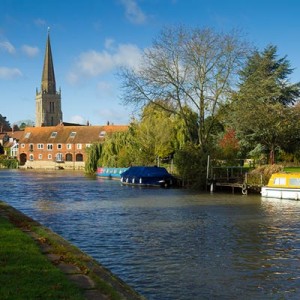 Abingdon on thames and with boats and church