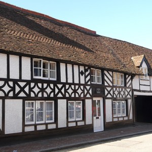 Great Missenden high street with beamed cottages