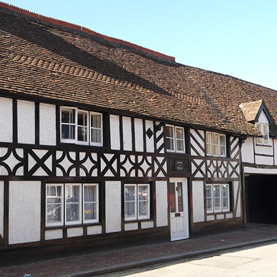 Great Missenden high street with beamed cottages
