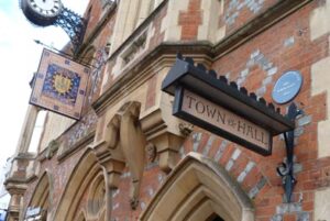 Berkhamsted town hall building with clock