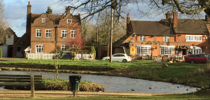 Penn Green with views of the red lion pub and pond